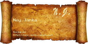 Ney Janka névjegykártya
